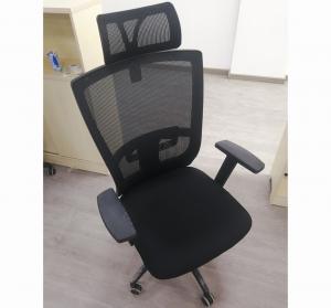 黑色网布职员椅优质海绵坐垫带头靠